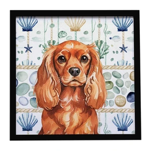 Ruby English Toy Spaniel Coastal Sea Glass Framed Metal Print Bathroom, Kitchen, Office, Home Decor Wall Art Ready to Hang, Square, 8X8 Ruby English Toy Spaniel Coastal Sea Glass Framed Metal Print Bathroom, Kitchen, Office, Home Decor Wall Art Ready to Hang, Square, 8X8