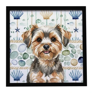 Yorkiepoo Coastal Sea Glass Framed Metal Print Bathroom, Kitchen, Office, Home Decor Wall Art Ready to Hang, Square, 8X8 Yorkiepoo Coastal Sea Glass Framed Metal Print Bathroom, Kitchen, Office, Home Decor Wall Art Ready to Hang, Square, 8X8