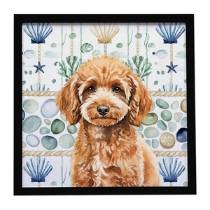 Miniature Apricot Poodle Coastal Sea Glass Framed Metal Print Bathroom, Kitchen, Office, Home Decor Wall Art Ready to Hang, Square, 8X8 Miniature Apricot Poodle Coastal Sea Glass Framed Metal Print Bathroom, Kitchen, Office, Home Decor Wall Art Ready to Hang, Square, 8X8