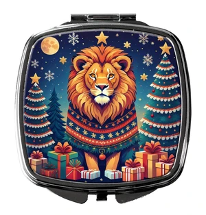 Lion Christmas Compact Mirror Decorative Travel Makeup Mirror for Women Girls Gifts Pocket Makeup Mirror Folding Handheld Lion Christmas Compact Mirror Decorative Travel Makeup Mirror for Women Girls Gifts Pocket Makeup Mirror Folding Handheld