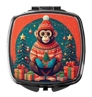 Monkey Christmas Compact Mirror Decorative Travel Makeup Mirror for Women Girls Gifts Pocket Makeup Mirror Folding Handheld Monkey Christmas Compact Mirror Decorative Travel Makeup Mirror for Women Girls Gifts Pocket Makeup Mirror Folding Handheld
