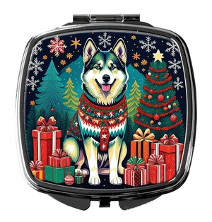 Alaskan Malamute Christmas Compact Mirror Decorative Travel Makeup Mirror for Women Girls Gifts Pocket Makeup Mirror Folding Handheld Alaskan Malamute Christmas Compact Mirror Decorative Travel Makeup Mirror for Women Girls Gifts Pocket Makeup Mirror Folding Handheld