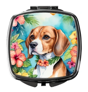 Beagle Luau Compact Mirror Decorative Travel Makeup Mirror for Women Girls Gifts Pocket Makeup Mirror Folding Handheld Beagle Luau Compact Mirror Decorative Travel Makeup Mirror for Women Girls Gifts Pocket Makeup Mirror Folding Handheld