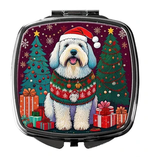 Old English Sheepdog Christmas Compact Mirror Decorative Travel Makeup Mirror for Women Girls Gifts Pocket Makeup Mirror Folding Handheld Old English Sheepdog Christmas Compact Mirror Decorative Travel Makeup Mirror for Women Girls Gifts Pocket Makeup Mirror Folding Handheld