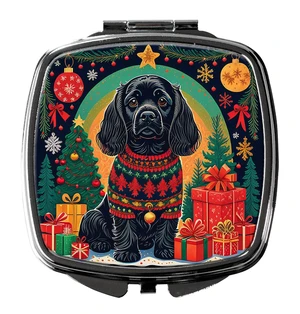 Black Cocker Spaniel Christmas Compact Mirror Decorative Travel Makeup Mirror for Women Girls Gifts Pocket Makeup Mirror Folding Handheld Black Cocker Spaniel Christmas Compact Mirror Decorative Travel Makeup Mirror for Women Girls Gifts Pocket Makeup Mirror Folding Handheld