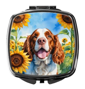 Welsh Springer Spaniel in Sunflowers Compact Mirror Decorative Travel Makeup Mirror for Women Girls Gifts Pocket Makeup Mirror Folding Handheld Welsh Springer Spaniel in Sunflowers Compact Mirror Decorative Travel Makeup Mirror for Women Girls Gifts Pocket Makeup Mirror Folding Handheld