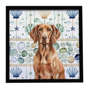Liver Pointer Coastal Sea Glass Framed Metal Print Bathroom, Kitchen, Office, Home Decor Wall Art Ready to Hang, Square, 8X8 Liver Pointer Coastal Sea Glass Framed Metal Print Bathroom, Kitchen, Office, Home Decor Wall Art Ready to Hang, Square, 8X8