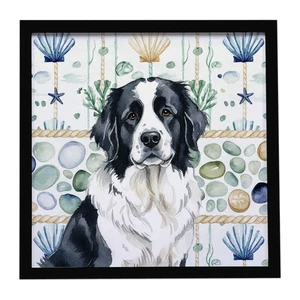 Landseer Newfoundland Coastal Sea Glass Framed Metal Print Bathroom, Kitchen, Office, Home Decor Wall Art Ready to Hang, Square, 8X8 Landseer Newfoundland Coastal Sea Glass Framed Metal Print Bathroom, Kitchen, Office, Home Decor Wall Art Ready to Hang, Square, 8X8