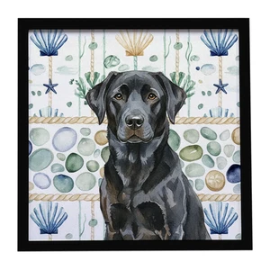 Black Labrador Retriever Coastal Sea Glass Framed Metal Print Bathroom, Kitchen, Office, Home Decor Wall Art Ready to Hang, Square, 8X8 Black Labrador Retriever Coastal Sea Glass Framed Metal Print Bathroom, Kitchen, Office, Home Decor Wall Art Ready to Hang, Square, 8X8