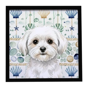 Maltese Coastal Sea Glass Framed Metal Print Bathroom, Kitchen, Office, Home Decor Wall Art Ready to Hang, Square, 8X8 Maltese Coastal Sea Glass Framed Metal Print Bathroom, Kitchen, Office, Home Decor Wall Art Ready to Hang, Square, 8X8
