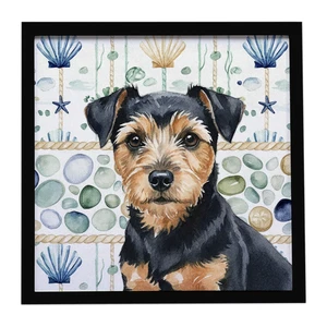 Black and Tan Norfolk Terrier Coastal Sea Glass Framed Metal Print Bathroom, Kitchen, Office, Home Decor Wall Art Ready to Hang, Square, 8X8 Black and Tan Norfolk Terrier Coastal Sea Glass Framed Metal Print Bathroom, Kitchen, Office, Home Decor Wall Art Ready to Hang, Square, 8X8