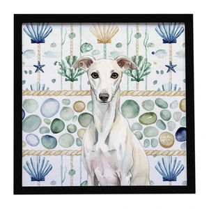 White Whippet Coastal Sea Glass Framed Metal Print Bathroom, Kitchen, Office, Home Decor Wall Art Ready to Hang, Square, 8X8 White Whippet Coastal Sea Glass Framed Metal Print Bathroom, Kitchen, Office, Home Decor Wall Art Ready to Hang, Square, 8X8