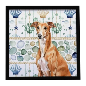Red Greyhound Coastal Sea Glass Framed Metal Print Bathroom, Kitchen, Office, Home Decor Wall Art Ready to Hang, Square, 8X8 Red Greyhound Coastal Sea Glass Framed Metal Print Bathroom, Kitchen, Office, Home Decor Wall Art Ready to Hang, Square, 8X8