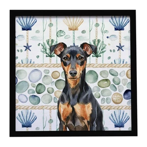 Manchester Terrier Coastal Sea Glass Framed Metal Print Bathroom, Kitchen, Office, Home Decor Wall Art Ready to Hang, Square, 8X8 Manchester Terrier Coastal Sea Glass Framed Metal Print Bathroom, Kitchen, Office, Home Decor Wall Art Ready to Hang, Square, 8X8