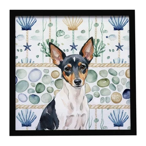 Toy Fox Terrier Coastal Sea Glass Framed Metal Print Bathroom, Kitchen, Office, Home Decor Wall Art Ready to Hang, Square, 8X8 Toy Fox Terrier Coastal Sea Glass Framed Metal Print Bathroom, Kitchen, Office, Home Decor Wall Art Ready to Hang, Square, 8X8