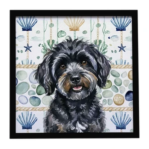 Black Havanese Coastal Sea Glass Framed Metal Print Bathroom, Kitchen, Office, Home Decor Wall Art Ready to Hang, Square, 8X8 Black Havanese Coastal Sea Glass Framed Metal Print Bathroom, Kitchen, Office, Home Decor Wall Art Ready to Hang, Square, 8X8