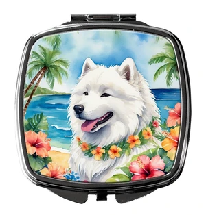 Samoyed Luau Compact Mirror Decorative Travel Makeup Mirror for Women Girls Gifts Pocket Makeup Mirror Folding Handheld Samoyed Luau Compact Mirror Decorative Travel Makeup Mirror for Women Girls Gifts Pocket Makeup Mirror Folding Handheld