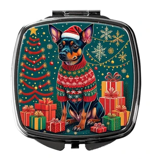 Miniature Pinscher Christmas Compact Mirror Decorative Travel Makeup Mirror for Women Girls Gifts Pocket Makeup Mirror Folding Handheld Miniature Pinscher Christmas Compact Mirror Decorative Travel Makeup Mirror for Women Girls Gifts Pocket Makeup Mirror Folding Handheld