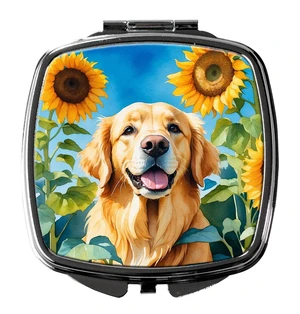 Golden Retriever in Sunflowers Compact Mirror Decorative Travel Makeup Mirror for Women Girls Gifts Pocket Makeup Mirror Folding Handheld Golden Retriever in Sunflowers Compact Mirror Decorative Travel Makeup Mirror for Women Girls Gifts Pocket Makeup Mirror Folding Handheld