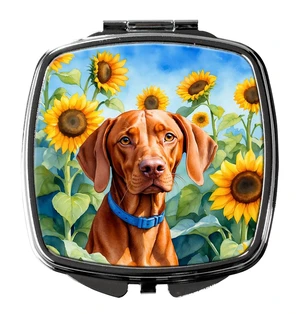 Vizsla in Sunflowers Compact Mirror Decorative Travel Makeup Mirror for Women Girls Gifts Pocket Makeup Mirror Folding Handheld Vizsla in Sunflowers Compact Mirror Decorative Travel Makeup Mirror for Women Girls Gifts Pocket Makeup Mirror Folding Handheld