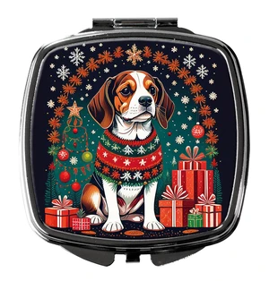 Beagle Christmas Compact Mirror Decorative Travel Makeup Mirror for Women Girls Gifts Pocket Makeup Mirror Folding Handheld Beagle Christmas Compact Mirror Decorative Travel Makeup Mirror for Women Girls Gifts Pocket Makeup Mirror Folding Handheld