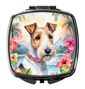 Fox Terrier Luau Compact Mirror Decorative Travel Makeup Mirror for Women Girls Gifts Pocket Makeup Mirror Folding Handheld Fox Terrier Luau Compact Mirror Decorative Travel Makeup Mirror for Women Girls Gifts Pocket Makeup Mirror Folding Handheld