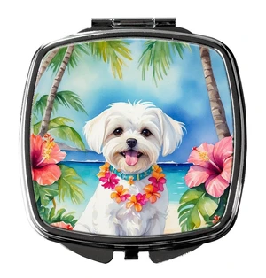 Maltese Luau Compact Mirror Decorative Travel Makeup Mirror for Women Girls Gifts Pocket Makeup Mirror Folding Handheld Maltese Luau Compact Mirror Decorative Travel Makeup Mirror for Women Girls Gifts Pocket Makeup Mirror Folding Handheld
