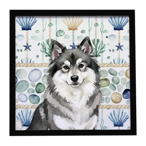 Keeshond Coastal Sea Glass Framed Metal Print Bathroom, Kitchen, Office, Home Decor Wall Art Ready to Hang, Square, 8X8 Keeshond Coastal Sea Glass Framed Metal Print Bathroom, Kitchen, Office, Home Decor Wall Art Ready to Hang, Square, 8X8