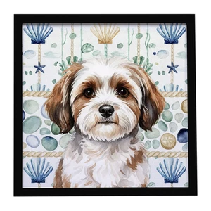 Parti-color Havanese Coastal Sea Glass Framed Metal Print Bathroom, Kitchen, Office, Home Decor Wall Art Ready to Hang, Square, 8X8 Parti-color Havanese Coastal Sea Glass Framed Metal Print Bathroom, Kitchen, Office, Home Decor Wall Art Ready to Hang, Square, 8X8