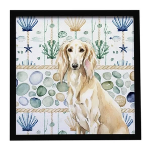 Cream Saluki Coastal Sea Glass Framed Metal Print Bathroom, Kitchen, Office, Home Decor Wall Art Ready to Hang, Square, 8X8 Cream Saluki Coastal Sea Glass Framed Metal Print Bathroom, Kitchen, Office, Home Decor Wall Art Ready to Hang, Square, 8X8