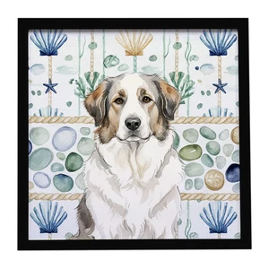 Badger Great Pyrenees Coastal Sea Glass Framed Metal Print Bathroom, Kitchen, Office, Home Decor Wall Art Ready to Hang, Square, 8X8 Badger Great Pyrenees Coastal Sea Glass Framed Metal Print Bathroom, Kitchen, Office, Home Decor Wall Art Ready to Hang, Square, 8X8