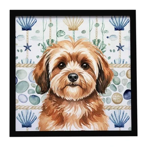 Sable Havanese Coastal Sea Glass Framed Metal Print Bathroom, Kitchen, Office, Home Decor Wall Art Ready to Hang, Square, 8X8 Sable Havanese Coastal Sea Glass Framed Metal Print Bathroom, Kitchen, Office, Home Decor Wall Art Ready to Hang, Square, 8X8