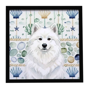White Samoyed Coastal Sea Glass Framed Metal Print Bathroom, Kitchen, Office, Home Decor Wall Art Ready to Hang, Square, 8X8 White Samoyed Coastal Sea Glass Framed Metal Print Bathroom, Kitchen, Office, Home Decor Wall Art Ready to Hang, Square, 8X8