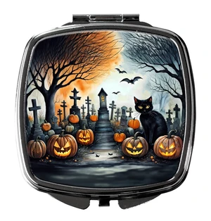 Black Cat Spooky Halloween Compact Mirror Decorative Travel Makeup Mirror for Women Girls Gifts Pocket Makeup Mirror Folding Handheld Black Cat Spooky Halloween Compact Mirror Decorative Travel Makeup Mirror for Women Girls Gifts Pocket Makeup Mirror Folding Handheld