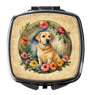 Yellow Labrador Retriever and Flowers Compact Mirror Decorative Travel Makeup Mirror for Women Girls Gifts Pocket Makeup Mirror Folding Handheld Yellow Labrador Retriever and Flowers Compact Mirror Decorative Travel Makeup Mirror for Women Girls Gifts Pocket Makeup Mirror Folding Handheld