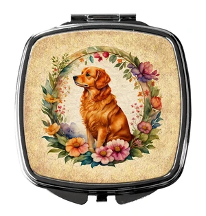 Nova Scotia Duck Tolling Retriever and Flowers Compact Mirror Decorative Travel Makeup Mirror for Women Girls Gifts Pocket Makeup Mirror Folding Handheld Nova Scotia Duck Tolling Retriever and Flowers Compact Mirror Decorative Travel Makeup Mirror for Women Girls Gifts Pocket Makeup Mirror Folding Handheld
