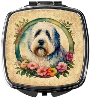 Old English Sheepdog and Flowers Compact Mirror Decorative Travel Makeup Mirror for Women Girls Gifts Pocket Makeup Mirror Folding Handheld Old English Sheepdog and Flowers Compact Mirror Decorative Travel Makeup Mirror for Women Girls Gifts Pocket Makeup Mirror Folding Handheld