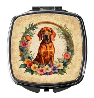 Redbone Coonhound and Flowers Compact Mirror Decorative Travel Makeup Mirror for Women Girls Gifts Pocket Makeup Mirror Folding Handheld Redbone Coonhound and Flowers Compact Mirror Decorative Travel Makeup Mirror for Women Girls Gifts Pocket Makeup Mirror Folding Handheld