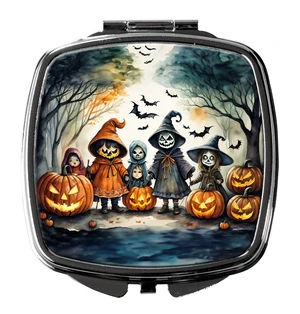 Trick or Treaters Spooky Halloween Compact Mirror Decorative Travel Makeup Mirror for Women Girls Gifts Pocket Makeup Mirror Folding Handheld Trick or Treaters Spooky Halloween Compact Mirror Decorative Travel Makeup Mirror for Women Girls Gifts Pocket Makeup Mirror Folding Handheld