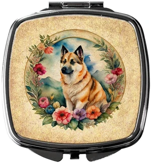 Norwegian Buhund and Flowers Compact Mirror Decorative Travel Makeup Mirror for Women Girls Gifts Pocket Makeup Mirror Folding Handheld Norwegian Buhund and Flowers Compact Mirror Decorative Travel Makeup Mirror for Women Girls Gifts Pocket Makeup Mirror Folding Handheld