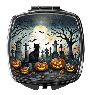 Black Cat Spooky Halloween Compact Mirror Decorative Travel Makeup Mirror for Women Girls Gifts Pocket Makeup Mirror Folding Handheld Black Cat Spooky Halloween Compact Mirror Decorative Travel Makeup Mirror for Women Girls Gifts Pocket Makeup Mirror Folding Handheld