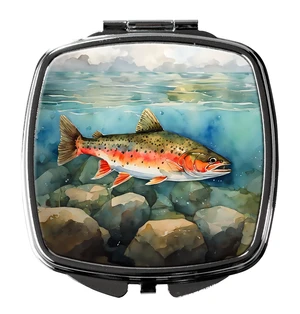 Brook Trout Compact Mirror Decorative Travel Makeup Mirror for Women Girls Gifts Pocket Makeup Mirror Folding Handheld Brook Trout Compact Mirror Decorative Travel Makeup Mirror for Women Girls Gifts Pocket Makeup Mirror Folding Handheld