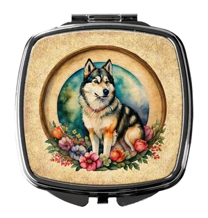 Alaskan Malamute and Flowers Compact Mirror Decorative Travel Makeup Mirror for Women Girls Gifts Pocket Makeup Mirror Folding Handheld Alaskan Malamute and Flowers Compact Mirror Decorative Travel Makeup Mirror for Women Girls Gifts Pocket Makeup Mirror Folding Handheld