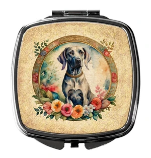 Weimaraner and Flowers Compact Mirror Decorative Travel Makeup Mirror for Women Girls Gifts Pocket Makeup Mirror Folding Handheld Weimaraner and Flowers Compact Mirror Decorative Travel Makeup Mirror for Women Girls Gifts Pocket Makeup Mirror Folding Handheld