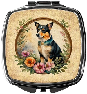 Lancashire Heeler and Flowers Compact Mirror Decorative Travel Makeup Mirror for Women Girls Gifts Pocket Makeup Mirror Folding Handheld Lancashire Heeler and Flowers Compact Mirror Decorative Travel Makeup Mirror for Women Girls Gifts Pocket Makeup Mirror Folding Handheld