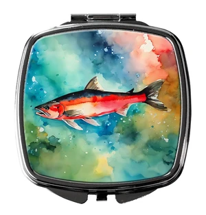 Salmon Compact Mirror Decorative Travel Makeup Mirror for Women Girls Gifts Pocket Makeup Mirror Folding Handheld Salmon Compact Mirror Decorative Travel Makeup Mirror for Women Girls Gifts Pocket Makeup Mirror Folding Handheld