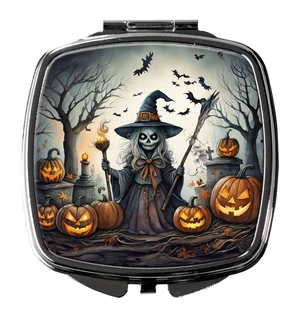 Witch Spooky Halloween Compact Mirror Decorative Travel Makeup Mirror for Women Girls Gifts Pocket Makeup Mirror Folding Handheld Witch Spooky Halloween Compact Mirror Decorative Travel Makeup Mirror for Women Girls Gifts Pocket Makeup Mirror Folding Handheld