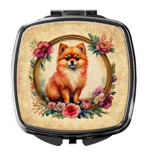 Pomeranian and Flowers Compact Mirror Decorative Travel Makeup Mirror for Women Girls Gifts Pocket Makeup Mirror Folding Handheld Pomeranian and Flowers Compact Mirror Decorative Travel Makeup Mirror for Women Girls Gifts Pocket Makeup Mirror Folding Handheld