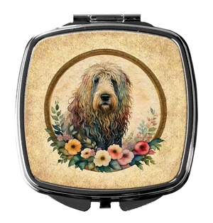 Komondor and Flowers Compact Mirror Decorative Travel Makeup Mirror for Women Girls Gifts Pocket Makeup Mirror Folding Handheld Komondor and Flowers Compact Mirror Decorative Travel Makeup Mirror for Women Girls Gifts Pocket Makeup Mirror Folding Handheld