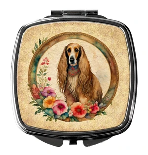 Afghan Hound and Flowers Compact Mirror Decorative Travel Makeup Mirror for Women Girls Gifts Pocket Makeup Mirror Folding Handheld Afghan Hound and Flowers Compact Mirror Decorative Travel Makeup Mirror for Women Girls Gifts Pocket Makeup Mirror Folding Handheld
